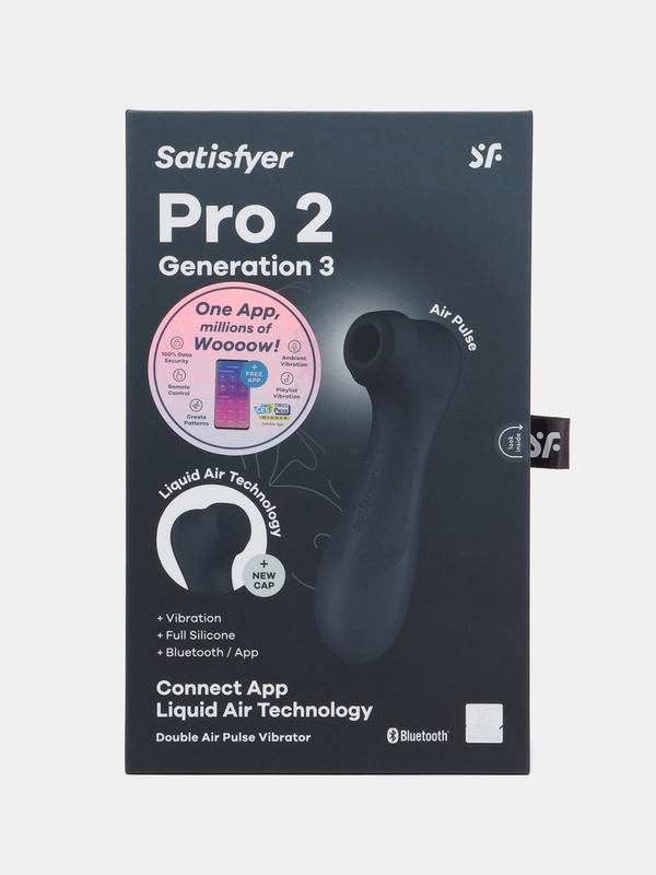 Бесконтактный стимулятор клитора с приложением Satisfyer Pro 2 Generation 3, черный