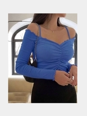 Женский топ, в рубчик, 6 цветов