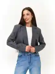 Серый пиджак женский укороченный болеро