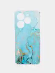 Светло-синий силиконовый чехол на Tecno Spark Go 2024/20C / Текно Спарк Го 2024/20C с рисунком