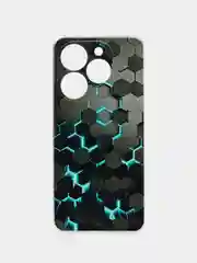 Бирюзовый силиконовый чехол на Tecno Spark Go 2024/20C / Текно Спарк Го 2024/20C с рисунком