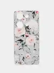 Кораллово-розовый чехол на Xiaomi Redmi Note 13 Pro 4G/Poco M6 Pro 4G, прозрачный, с рисунком, защита камеры