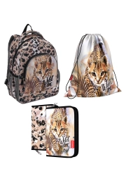 Рюкзак школьный ErichKrause 15L Wild Cat с мешком и пеналом 48459/1