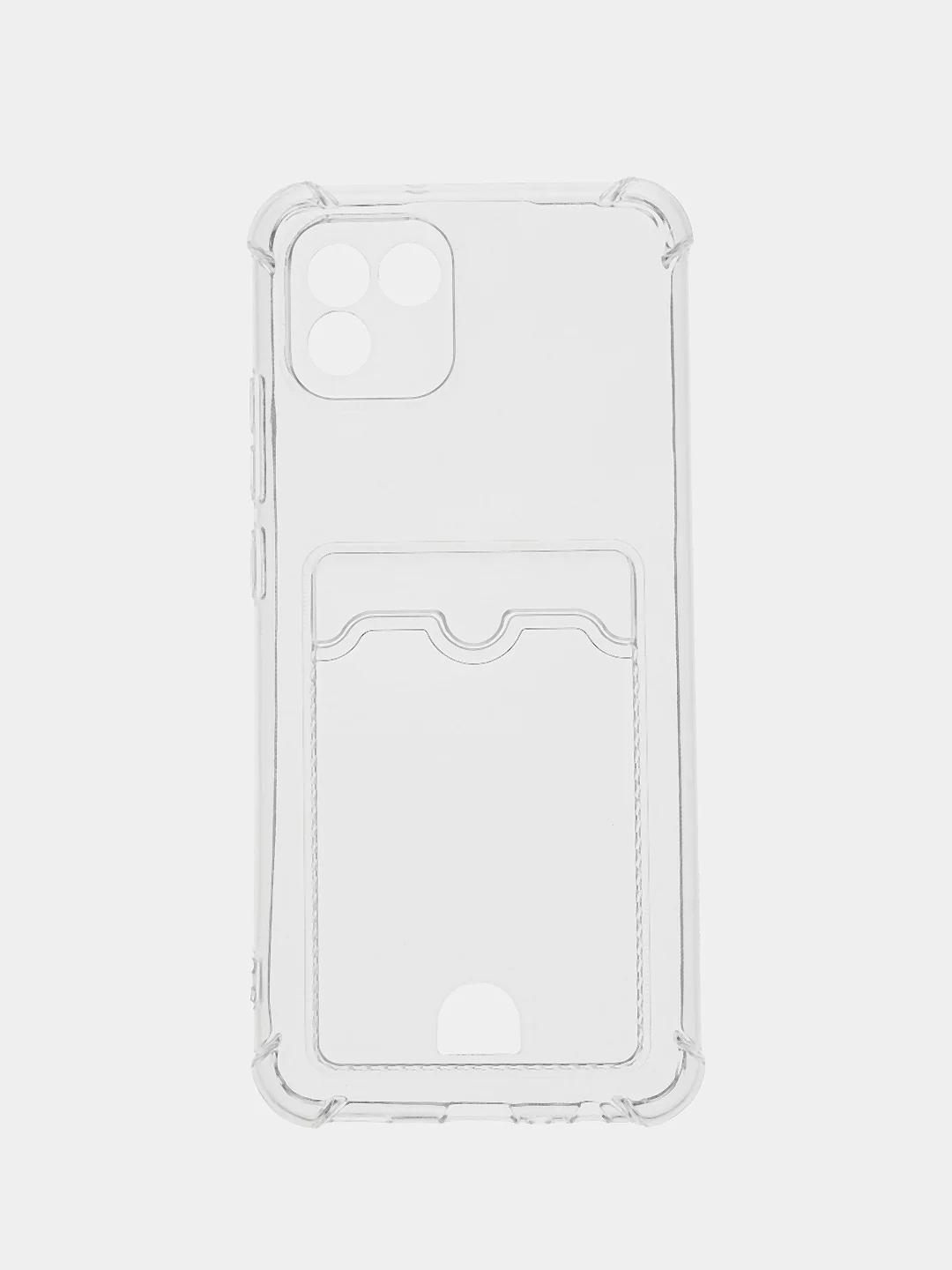Прозрачный чехол Samsung Galaxy A03 (Самсунг Галакси А03), с карманом для карт, прозрачный