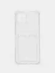 Прозрачный чехол Samsung Galaxy A03 (Самсунг Галакси А03), с карманом для карт, прозрачный