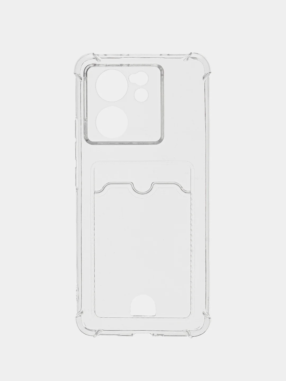 Прозрачный чехол для Xiaomi 13T/13T Pro (Сяоми 13Т/13Т Про), с карманом для карт, прозрачный