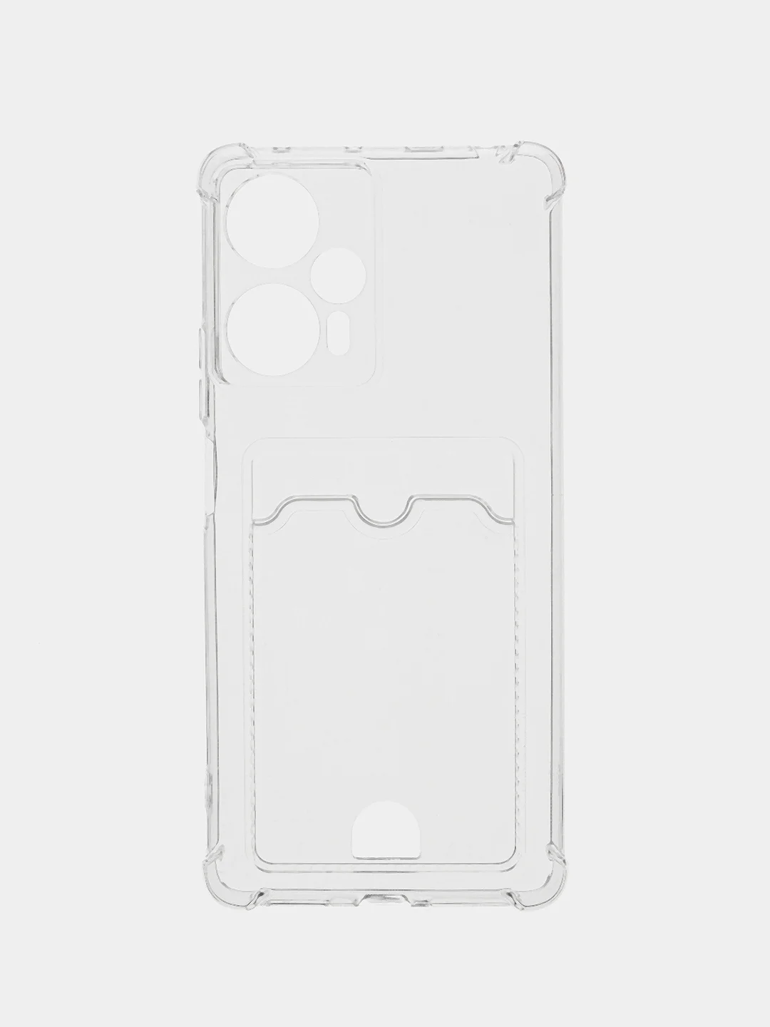 Прозрачный чехол для Xiaomi POCO F5/Redmi Note 12 Turbo (Поко Ф5) прозрачный с карманом для карт