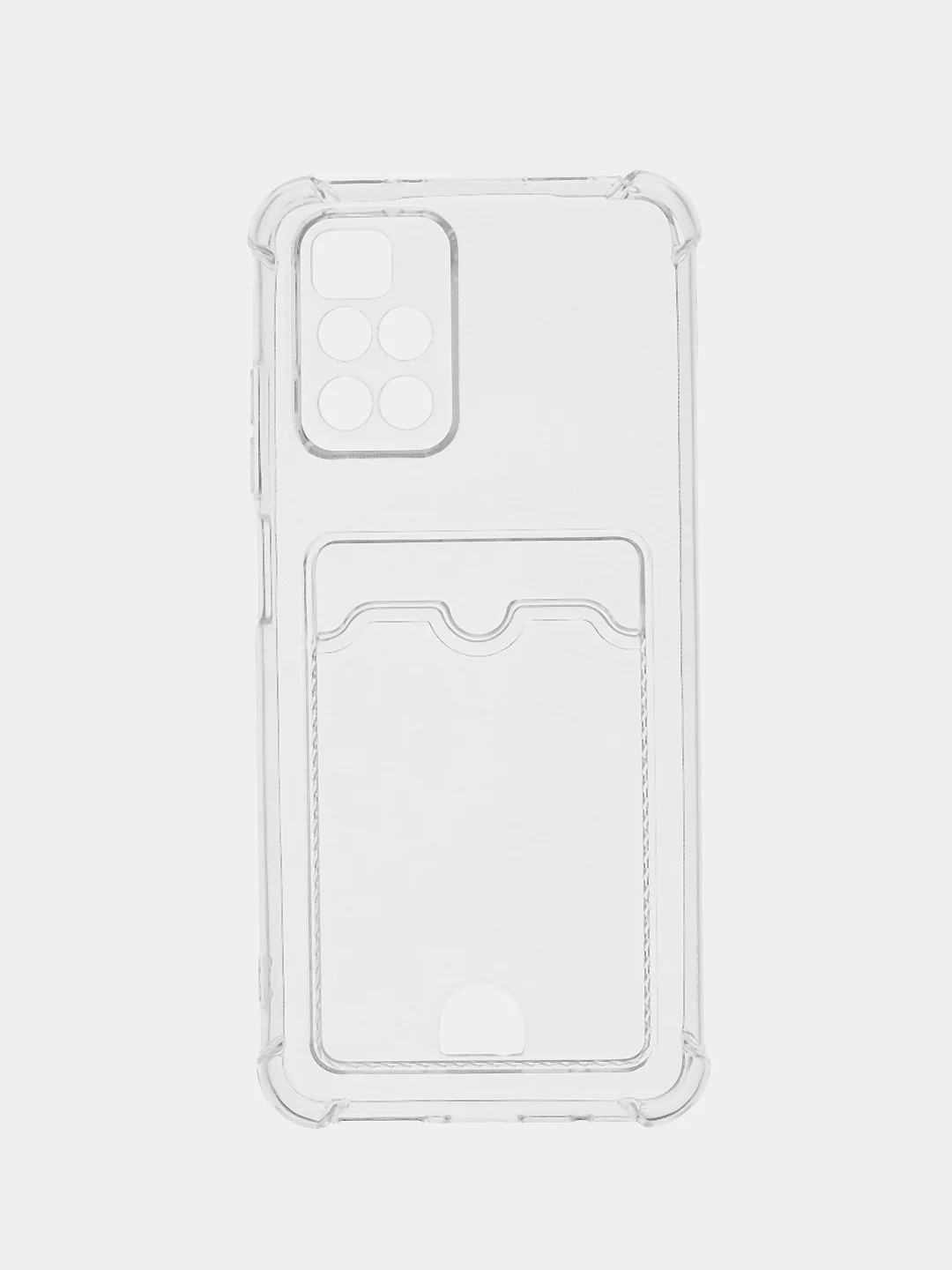 Прозрачный чехол для Xiaomi Redmi 10 (Редми 10) с карманом для карт прозрачный