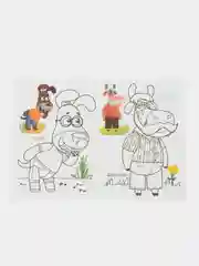 Красный раскраска для малышей 3-5 лет Буренка Даша, 14*20см, 14 стр, 14 картинок для раскрашивания