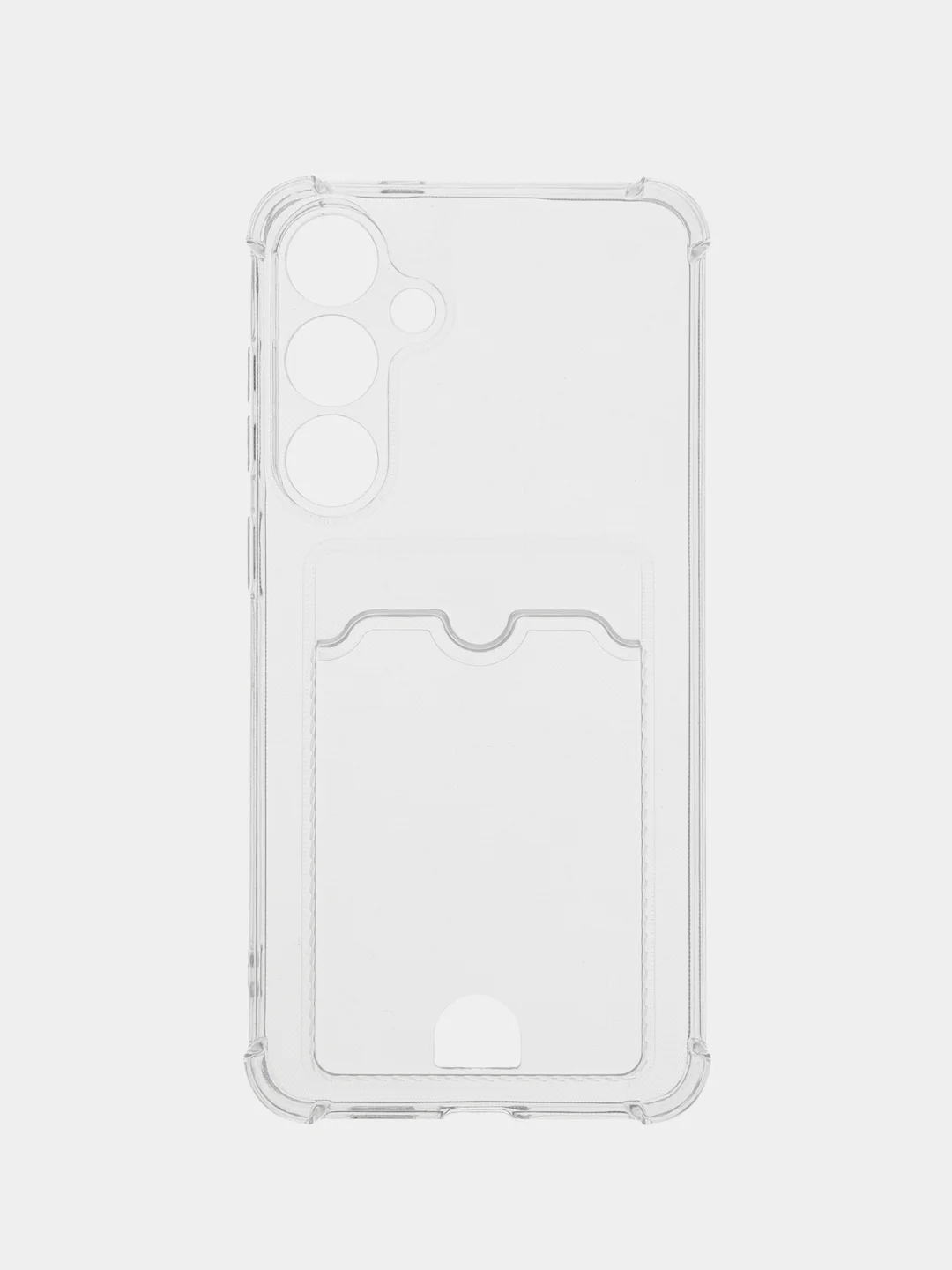 Прозрачный чехол для Samsung Galaxy S24+ Plus (Самсунг Галакси С24+) с карманом для карт, прозрачный
