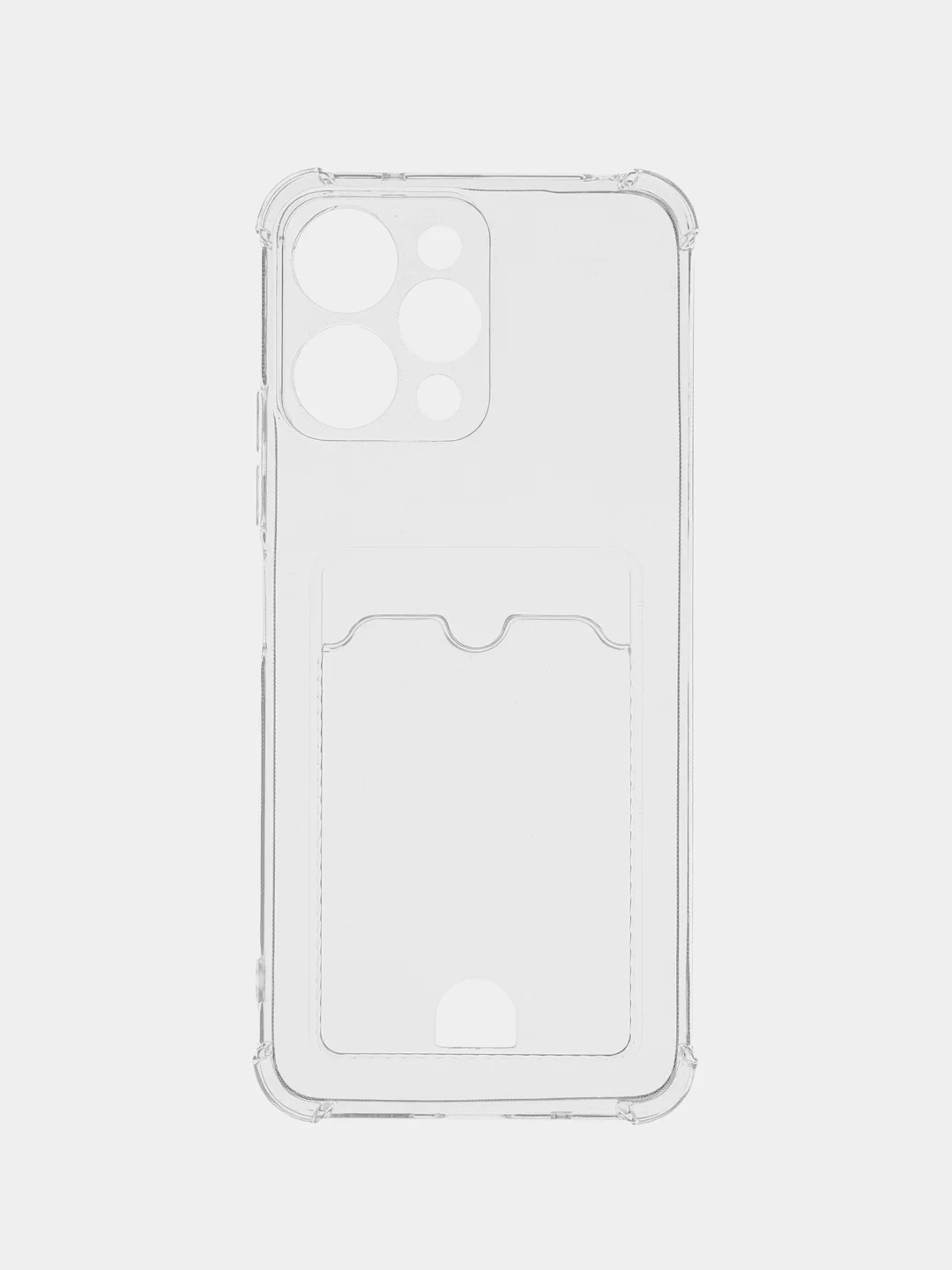 Прозрачный чехол для Xiaomi Redmi 12 (Сяоми Редми 12), с карманом для карт прозрачный