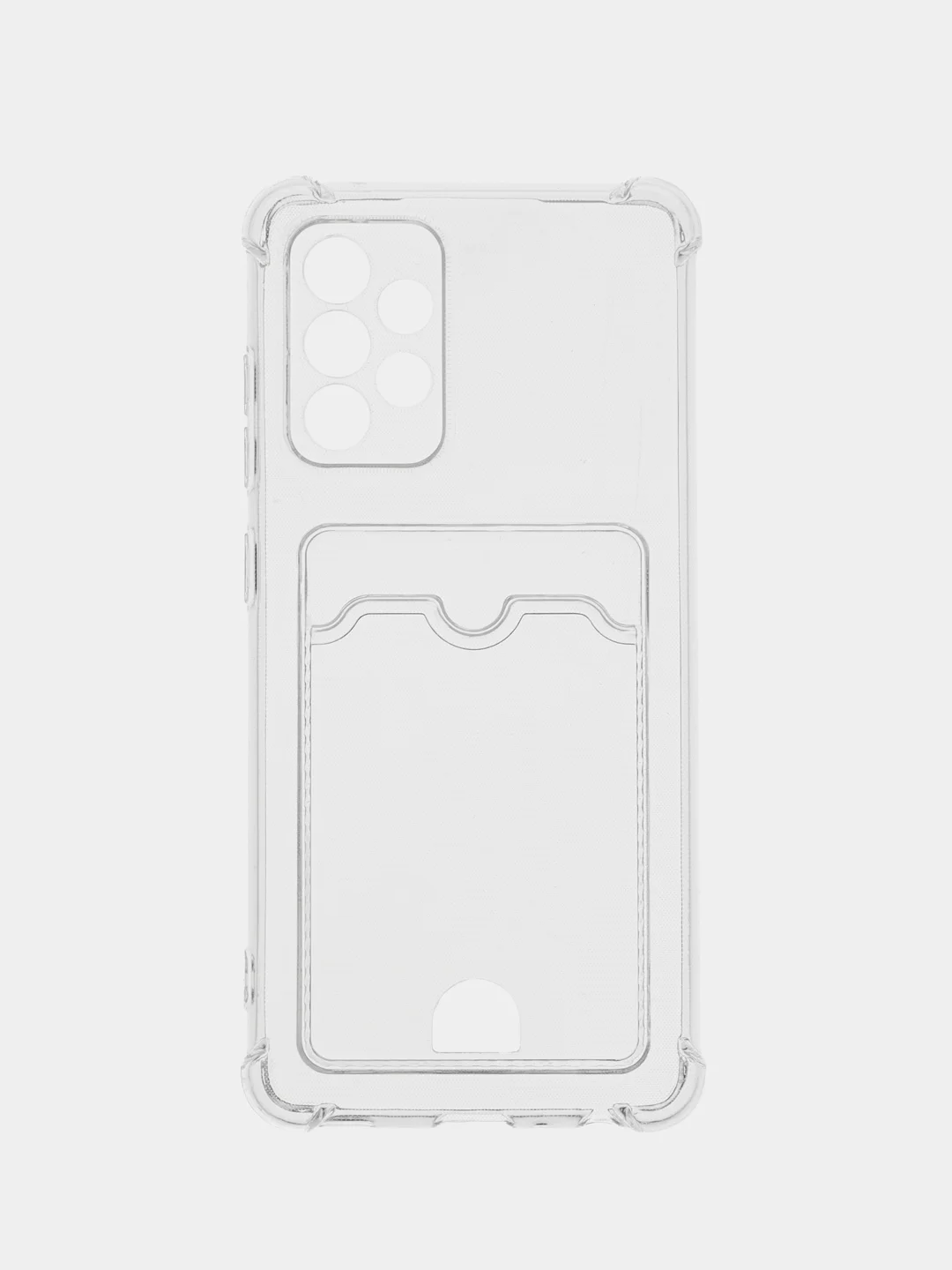Прозрачный чехол для Samsung Galaxy A52/A52S (Самсунг Галакси А52), с карманом для карт, прозрачный