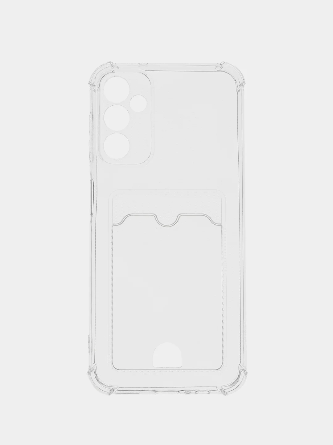 Прозрачный чехол для Samsung Galaxy A14 (Самсунг Галакси А14) с карманом для карт, прозрачный