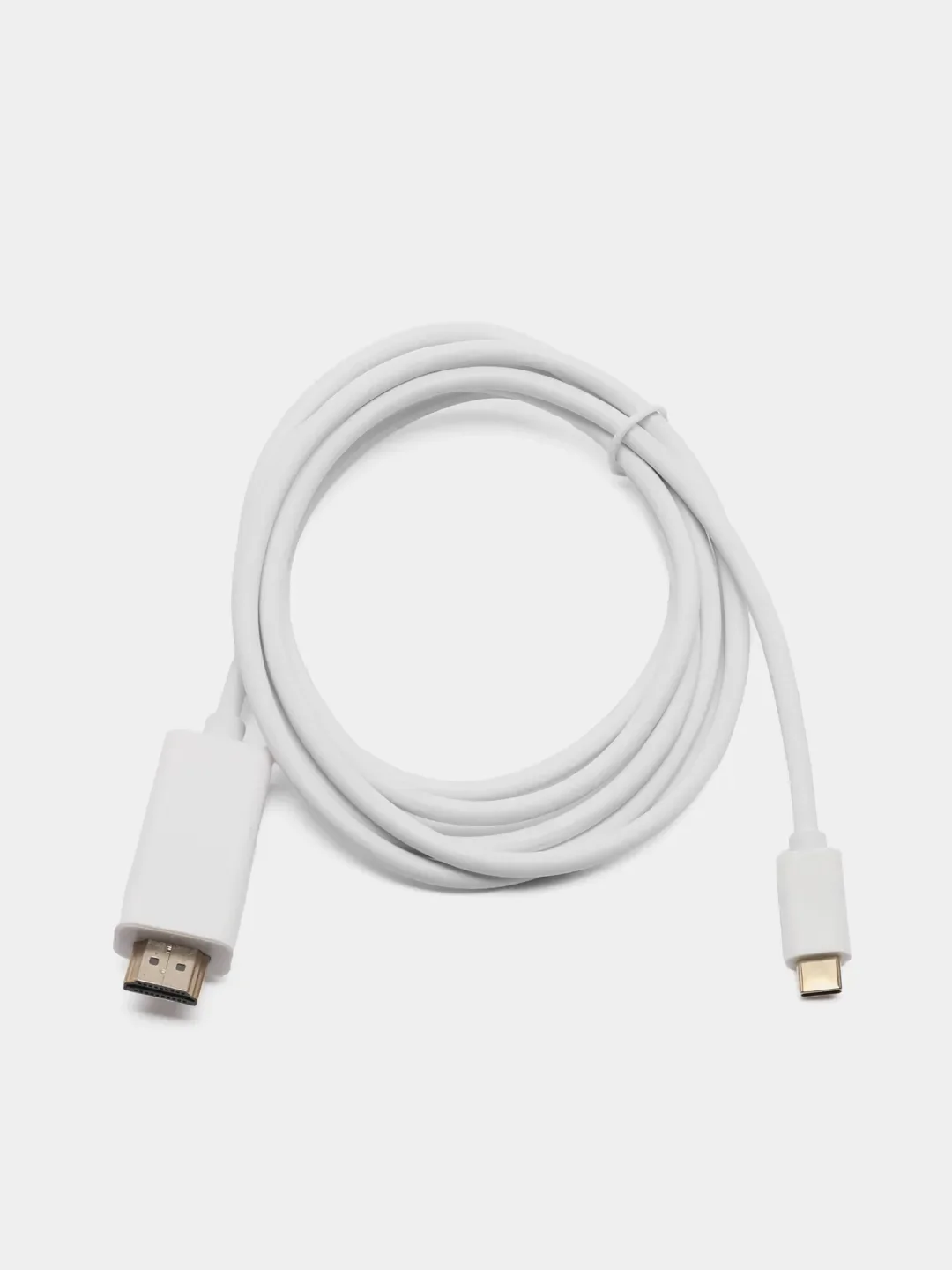 Белый кабель TYPE C-HDMI для подключения ноутбука, смартфона или планшета к ТВ, 1.8 метра
