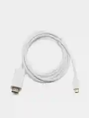 Белый кабель TYPE C-HDMI для подключения ноутбука, смартфона или планшета к ТВ, 1.8 метра