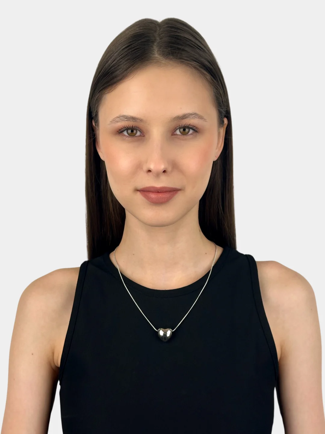 Золотой цепочка с подвеской сердце на Новый год