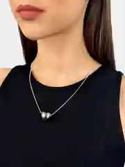 Серебряный цепочка с подвеской сердце на Новый год