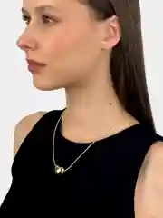 Золотой цепочка с подвеской сердце на Новый год