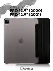 Черный чехол-книжка для планшета iPad Pro 12.9 2020/2021 КАРТОФАН с функцией подставки