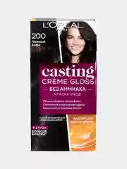 LOreal Paris Стойкая краска-уход для волос "Casting Creme Gloss" оттенок 200, Черный кофе