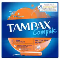 TAMPAX Compak Женские гигиенические тампоны с аппликатором Super Plus Duo 16шт