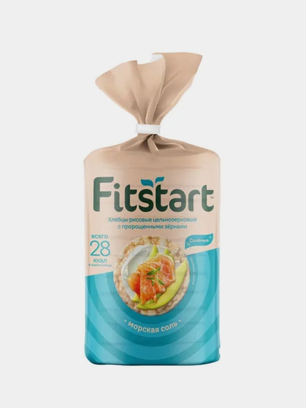 Хлебцы FITSTART рисовые, Морская соль, 90 г