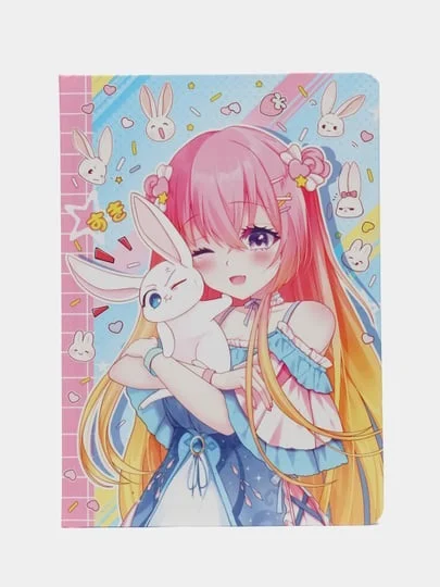 Багровый блокнот в точку 72 листа А5 Аниме. Точкабук "Anime Pets", бумага 100 гр/м2. Проф-Пресс