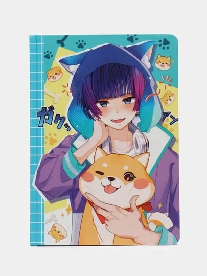 Багровый блокнот в точку 72 листа А5 Аниме. Точкабук "Anime Pets", бумага 100 гр/м2. Проф-Пресс
