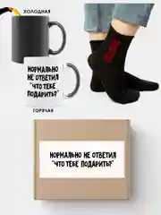 Подарочный набор парню, другу (кружка хамелеон + носки)