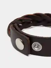 Кожаный плетеный браслет