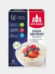 Каша овсяная Агро-Альянс "Ассорти", моментального приготовления, 6 пакетиков по 40 г