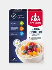 Каша овсяная моментального приготовления Агро-Альянс "Ассорти", 6 пакетиков по 40 г