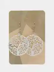 Белый серьги-кольца круглые, большие