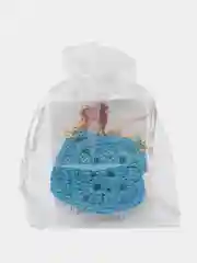 Лазурный серьги квадратные, ручной работы, вязаные