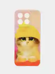 Желтый силиконовый чехол на Honor X8B / Хонор X8B прозрачный, с рисунком, защита камеры