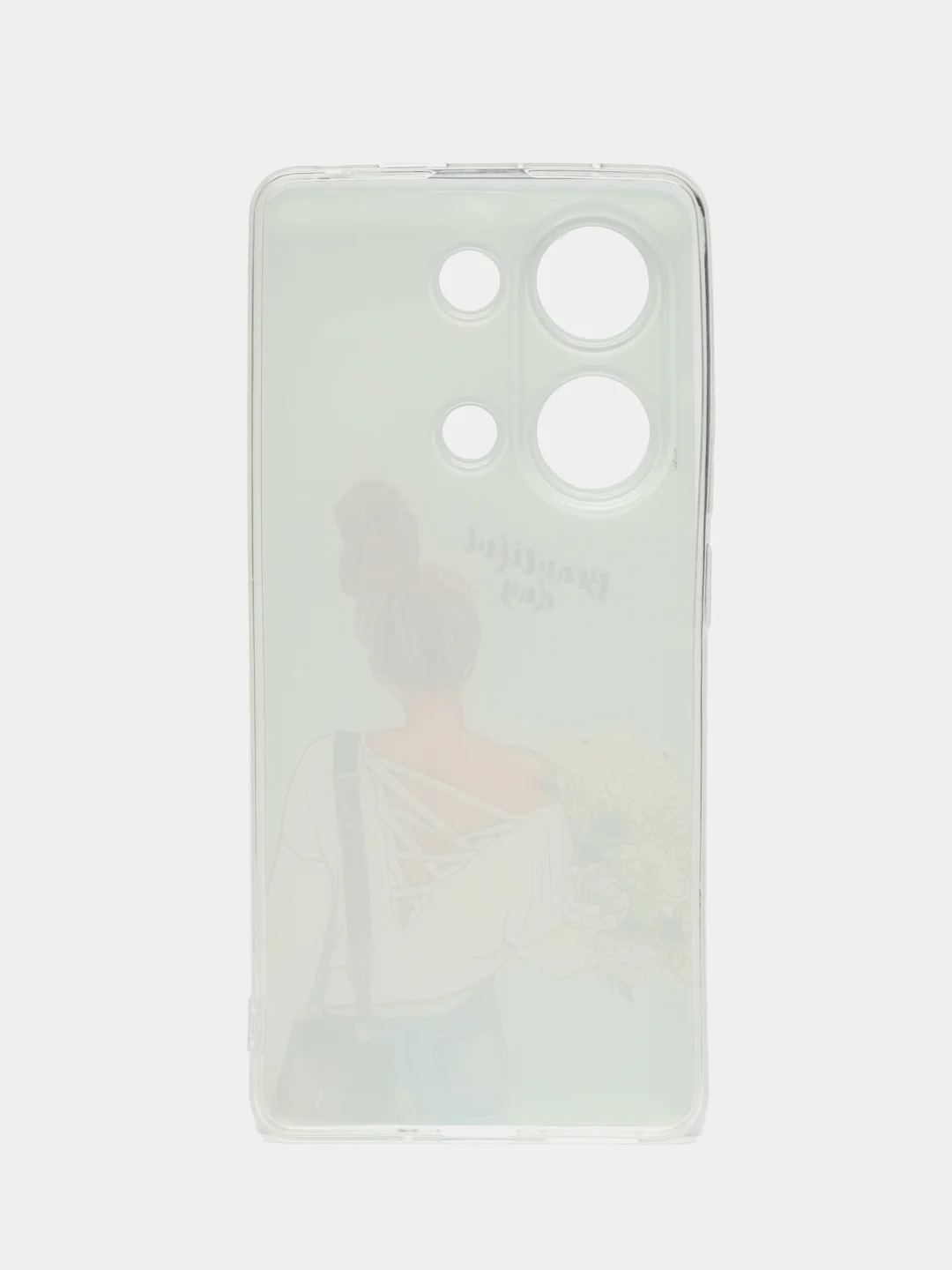 Тёмно-серый чехол на Xiaomi Redmi Note 13 Pro 4G/Poco M6 Pro 4G, прозрачный, с рисунком, защита камеры