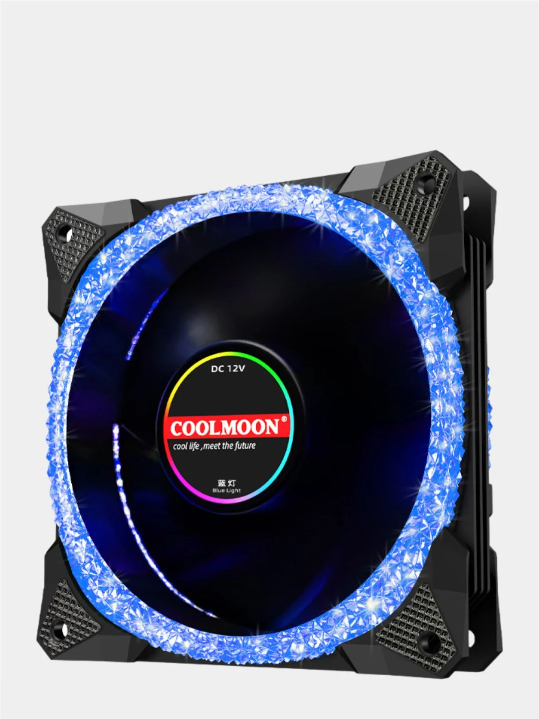 Синий кулер для ПК Coolmoon RGB / вентилятор для ПК с подсветкой / корпусный вентилятор