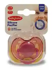 Розовый соска-пустышка Baby Land силиконовая ортодонтическая, 6 мес+