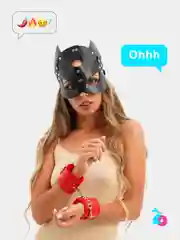 Красный наручники для БДСМ, с мехом