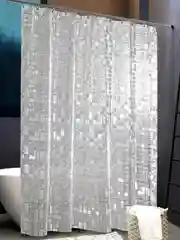 Слоновая кость штора для ванной комнаты, 3D, прозрачная шторка, с кольцами, 180 х 180, 180 х 200