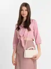 Женская белая сумка кросс-боди, плетеная из бусин, ручная сборка