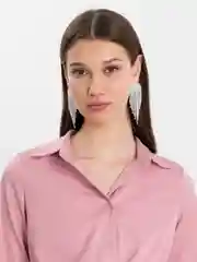 Серебряный длинные вечерние серьги со стразами