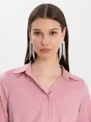 Серебряный серьги длинные со стразами вечерние