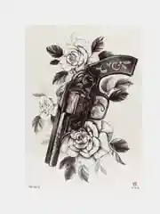 Зеленый временная переводная татуировка "Воины, птицы, черепа и др.",  21х15 см