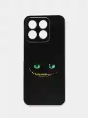 Черный силиконовый чехол на Honor X8B / Хонор X8B прозрачный, с рисунком, защита камеры