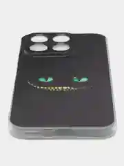 Черный силиконовый чехол на Honor X8B / Хонор X8B прозрачный, с рисунком, защита камеры