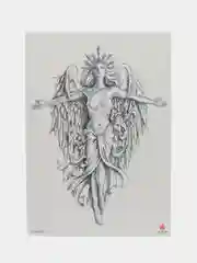 Прозрачный временная переводная татуировка "Воины, птицы, черепа и др.",  21х15 см