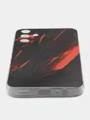 Красный силиконовый чехол на Samsung Galaxy A15 / Самсунг А15 прозрачный, с принтом, защита камеры