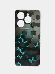 Бирюзовый чехол на Tecno Spark 20 Pro/20S Pro / Текно Спарк 20 Про/20S Про прозрачный, с рисунком