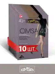 Колготки женские OMSA NEW 40 den классические, с шортиками комплект 10 пар